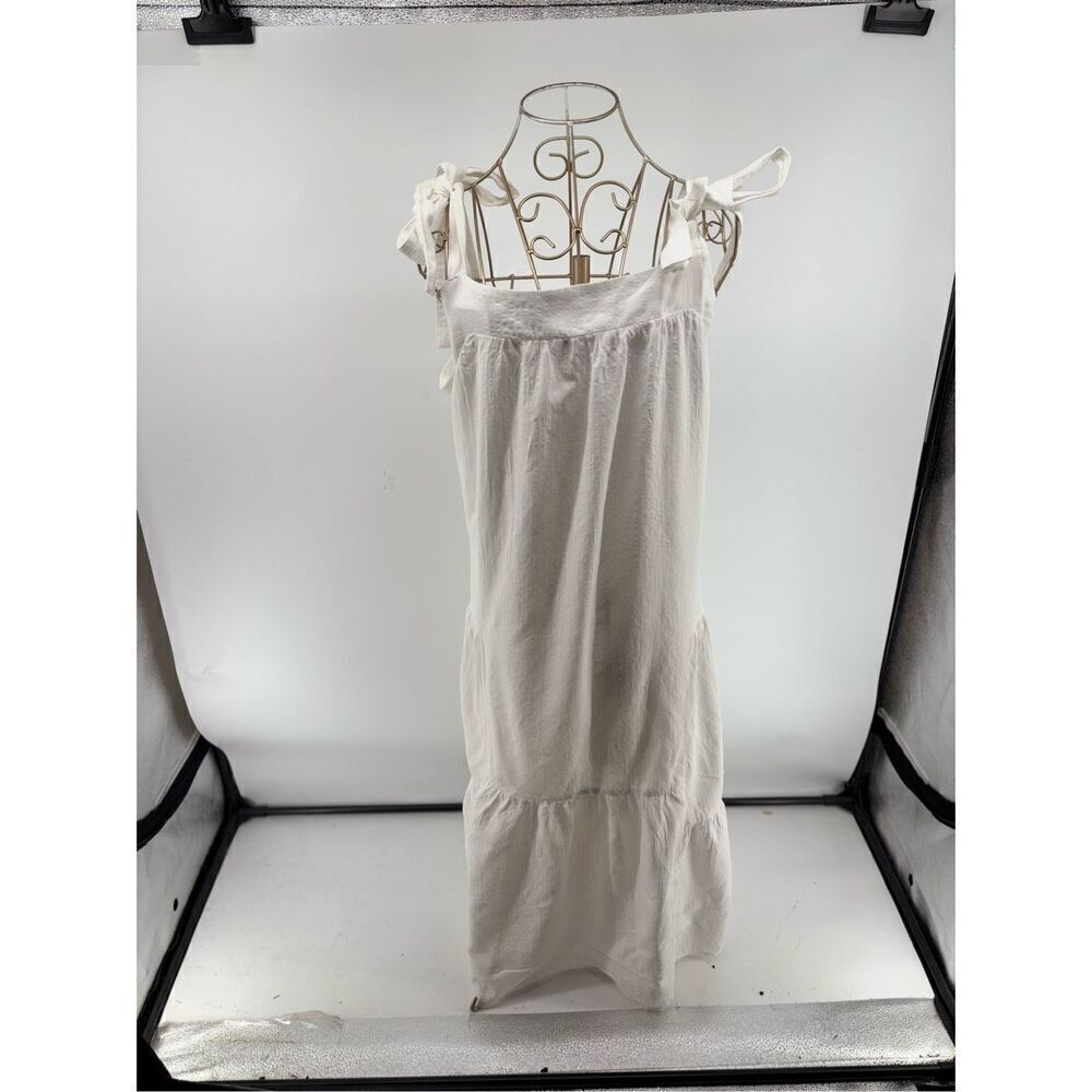 Haute Hippie Style White Bow Tie Strap Long Dress Boho Women’s XL